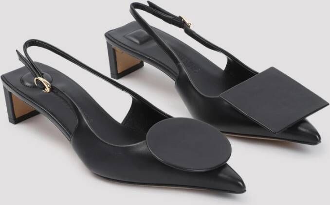 Jacquemus Zwarte Leren Pumps Verhogen Stijl Black Dames