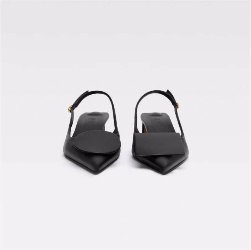 Jacquemus Zwarte leren slingback schoenen Black Dames