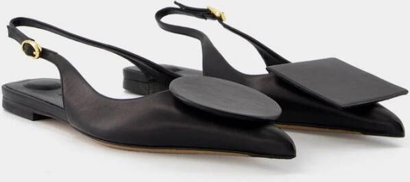 Jacquemus Zwarte Leren Slingbacks Duelo P Pumps Black Dames