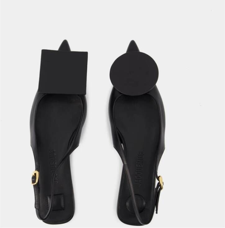 Jacquemus Zwarte Leren Slingbacks Duelo P Pumps Black Dames