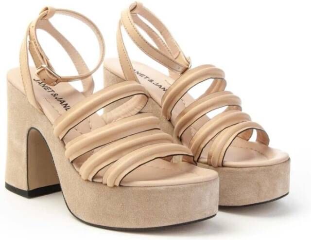 Janet & Janet High Heel Sandals Beige Dames