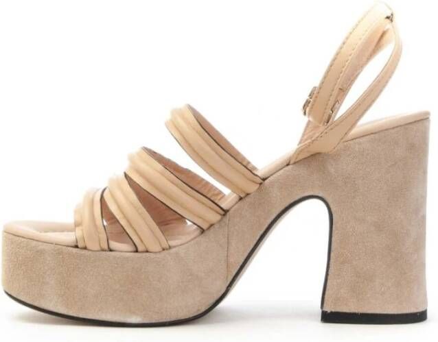 Janet & Janet High Heel Sandals Beige Dames