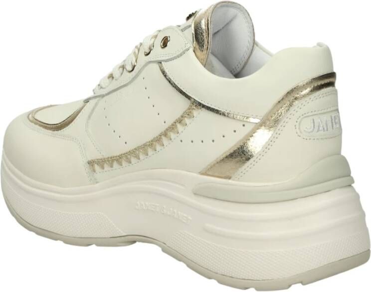 Janet & Janet Lage leren sneakers White Dames