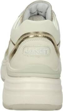 Janet & Janet Lage leren sneakers White Dames