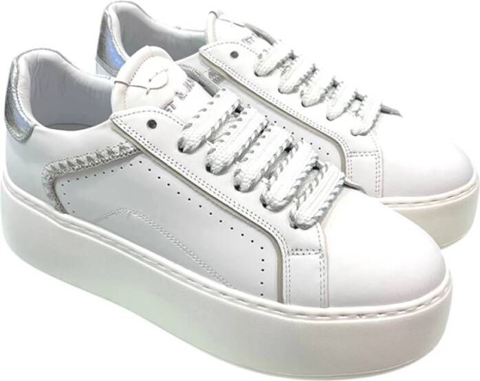 Janet & Janet Witte Leren Sneakers Chic Stijl White Dames