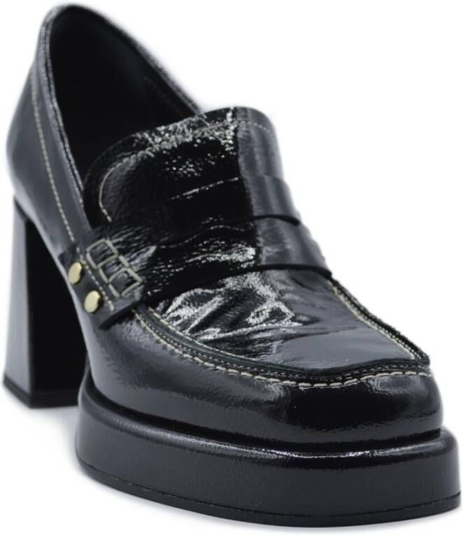 Janet & Janet Zwarte Naplak Loafers Black Dames