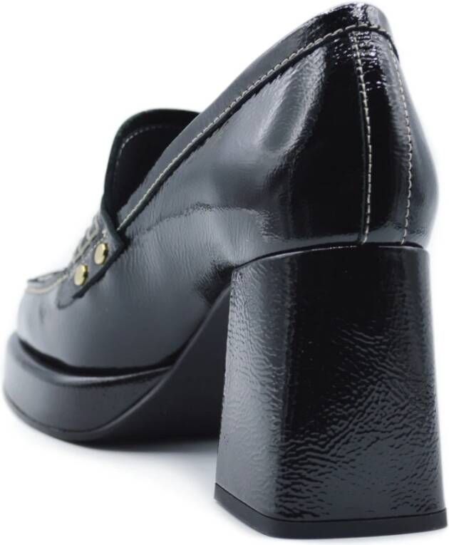 Janet & Janet Zwarte Naplak Loafers Black Dames