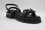 Janet & Janet Zwarte Vetersandalen Ss21 Black Dames - Thumbnail 2