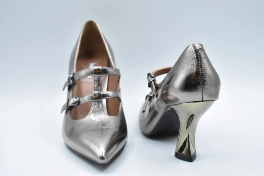 Jeannot Bohemia Dubbele Gesp Platte Schoenen Gray Dames