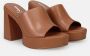 Jeannot Bruin Leren Sandalen Urban Collectie Brown Dames - Thumbnail 2