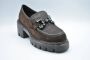 Jeannot Donkerbruine Suède Loafers Rubberen Zool Brown Dames - Thumbnail 2