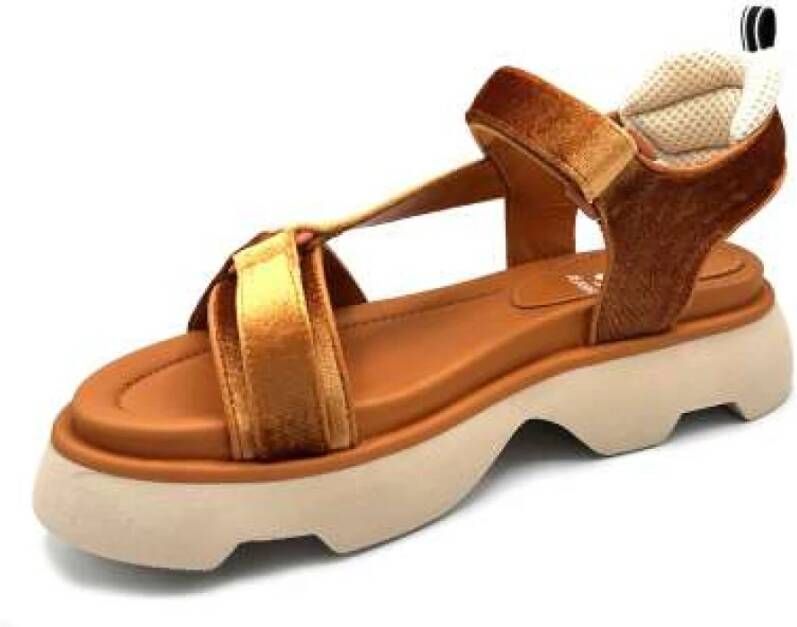 Jeannot Flat Sandals Brown Heren