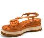 Jeannot Kaneel Leren Sleehak Sandalen Brown Dames - Thumbnail 2