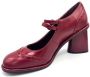 Jeannot Robijn Leren Engelse Stijl Schoen Red Dames - Thumbnail 2