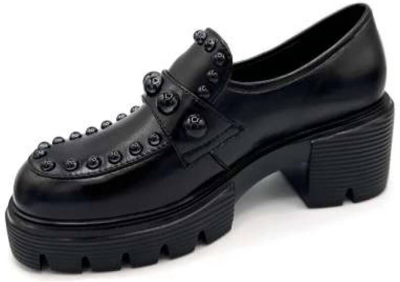 Jeannot Studded Leather Closed Shoe Black Dames