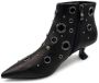 Jeannot Studded Leren Enkellaarzen Black Dames - Thumbnail 2