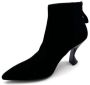 Jeannot Suede Zip Back Leather Effect Heels Black Dames - Thumbnail 2