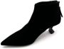 Jeannot Suede Zip Back Leather Effect Heels Black Dames - Thumbnail 2