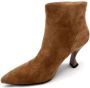 Jeannot Suede Zip Back Leather Effect Heels Brown Dames - Thumbnail 2