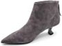 Jeannot Suede Zip Back Leather Effect Heels Gray Dames - Thumbnail 2