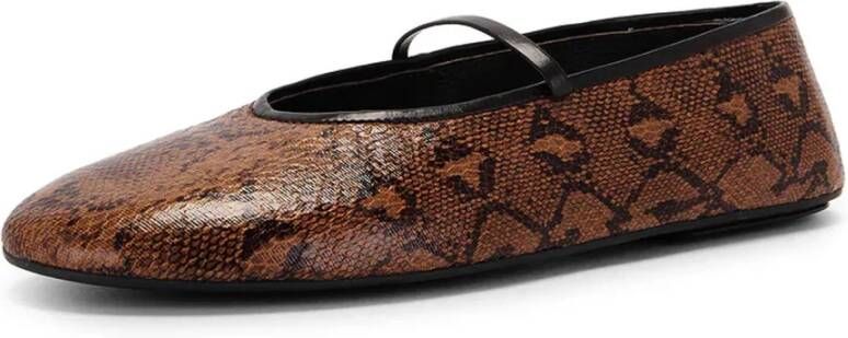 Jeffrey Campbell Ballet Flats met Slangenprint Brown Dames