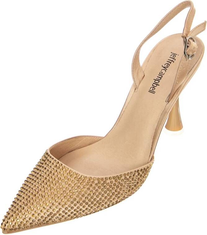 Jeffrey Campbell Beige Strass Hakken Sandalen Beige Dames