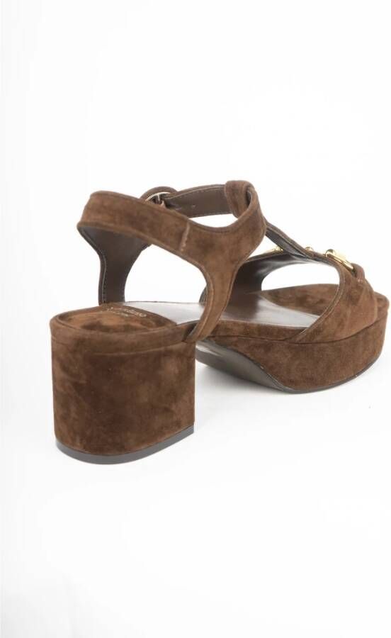 Jeffrey Campbell Glamoureuze Suède Hoge Hak Sandalen Brown Dames