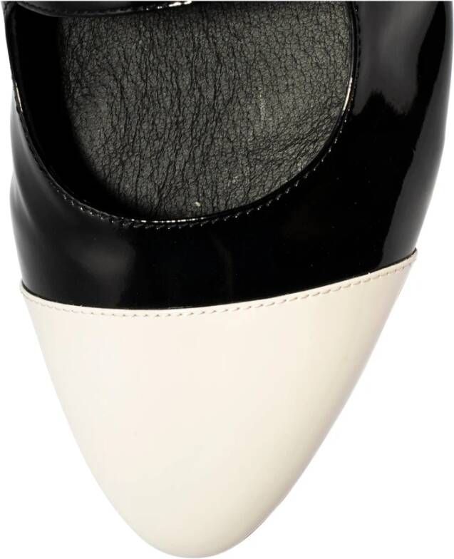 Jeffrey Campbell Mary-Jane Zwart Wit Patent Platte Schoenen Black Dames