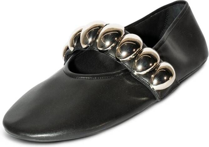 Jeffrey Campbell Metal Dome Mary-Jane Ballet Flats Black Dames