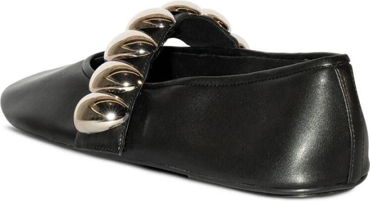 Jeffrey Campbell Metal Dome Mary-Jane Ballet Flats Black Dames