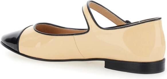 Jeffrey Campbell Platte Beige Schoenen Curvet Patent Beige Dames