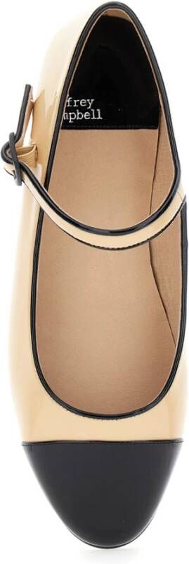 Jeffrey Campbell Platte Beige Schoenen Curvet Patent Beige Dames