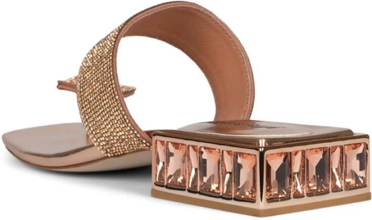 Jeffrey Campbell Rose Gold Juweel Slide Sandaal Combo Pink Dames