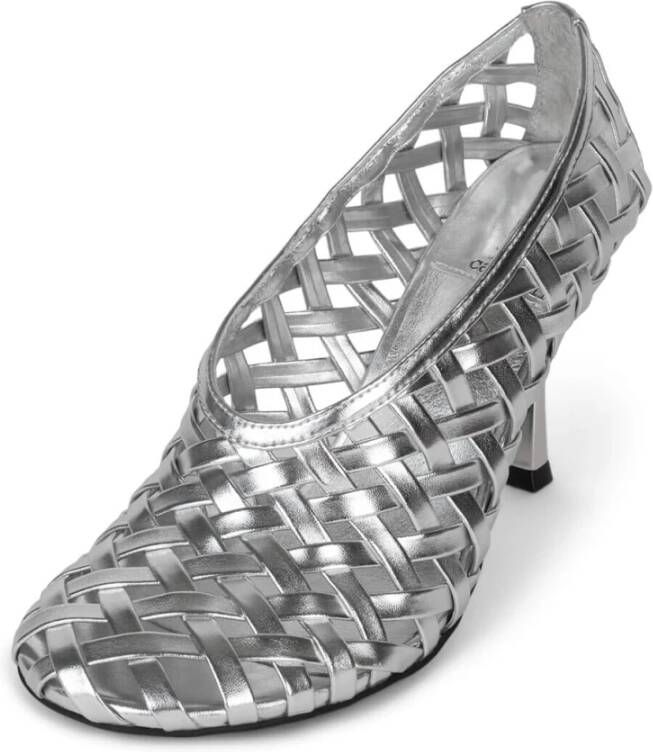 Jeffrey Campbell Zilveren geweven stiletto pump Gray Dames