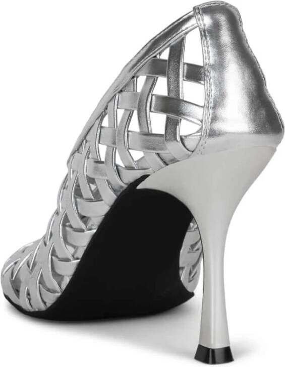 Jeffrey Campbell Zilveren geweven stiletto pump Gray Dames