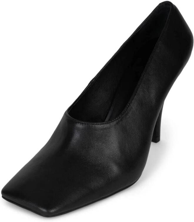 Jeffrey Campbell Zwarte High-Vamp Pomp Leren Hakken Black Dames