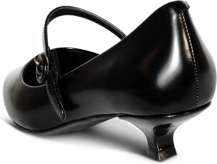 Jeffrey Campbell Zwarte Leren Mary Jane Schoenen Black Dames