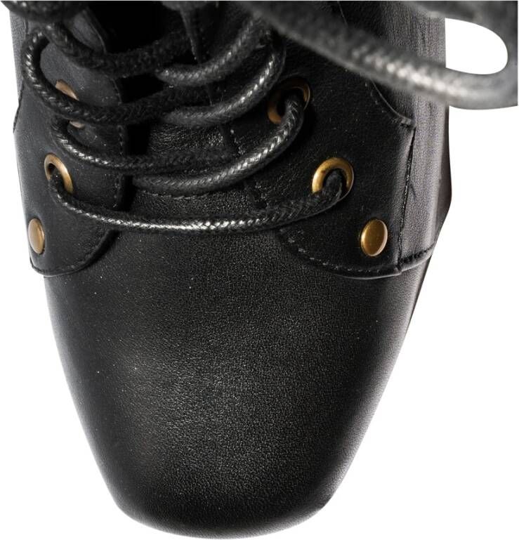 Jeffrey Campbell Zwarte leren sleehak laarzen Black Dames