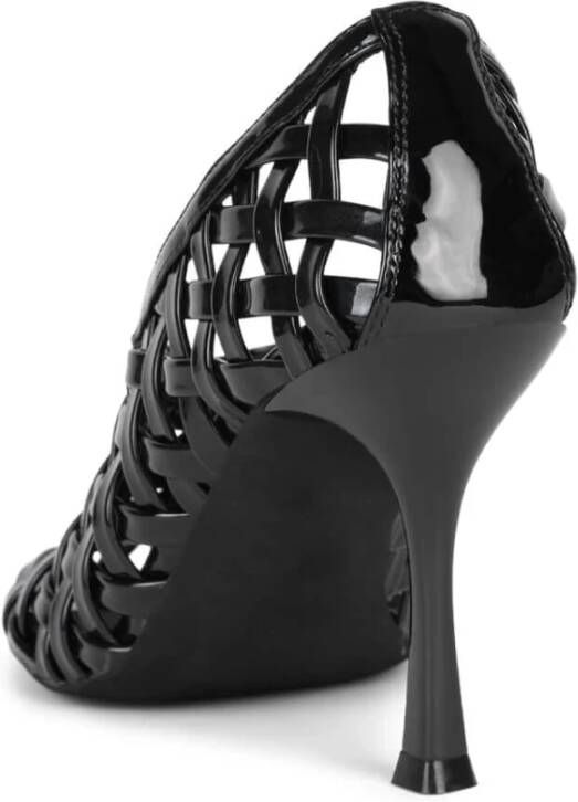 Jeffrey Campbell Zwarte Patent Geweven Stiletto Pomp Black Dames