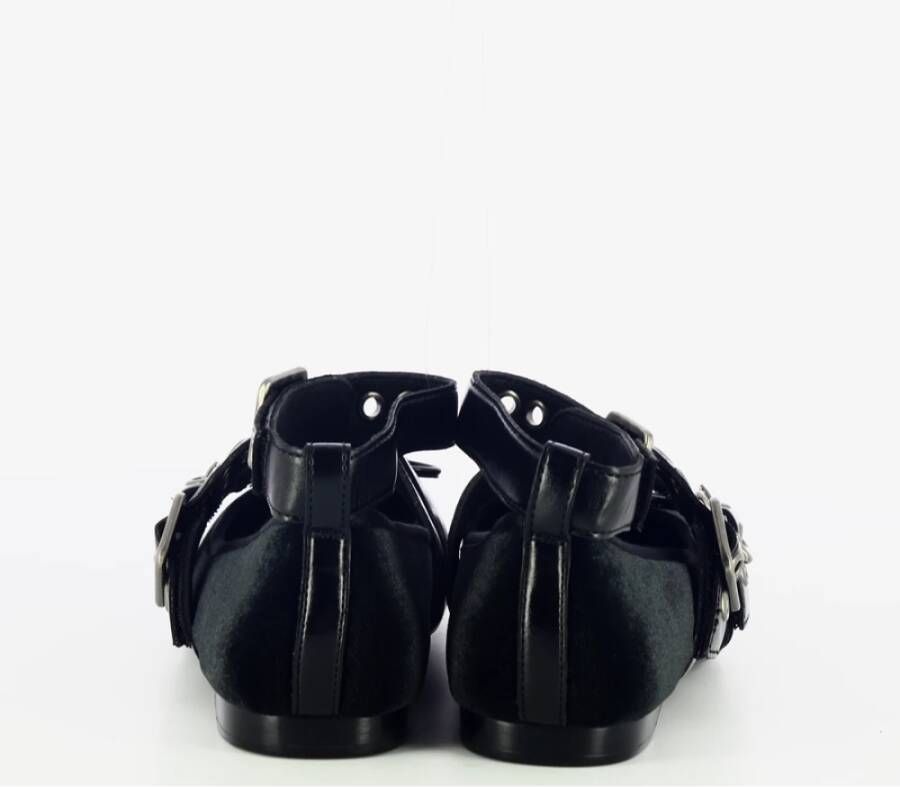 Jeffrey Campbell Zwarte platte schoenen met enkelband Black Dames