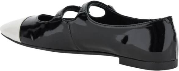 Jeffrey Campbell Zwarte platte schoenen Satine Patent Black Dames