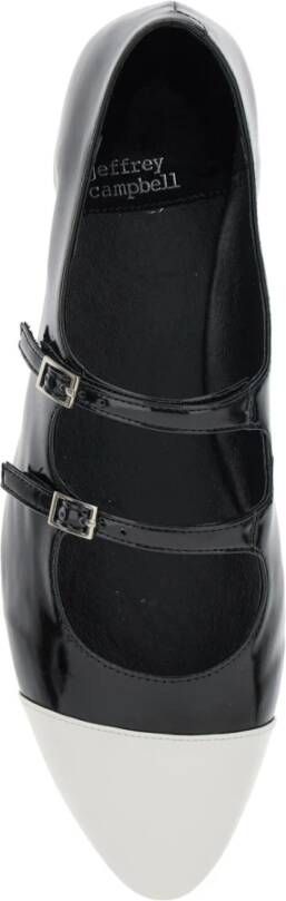 Jeffrey Campbell Zwarte platte schoenen Satine Patent Black Dames