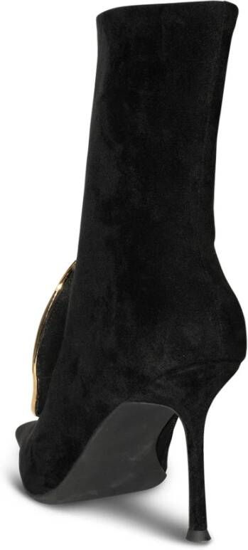 Jeffrey Campbell Zwarte Suède Gouden Ritslaarzen Black Dames