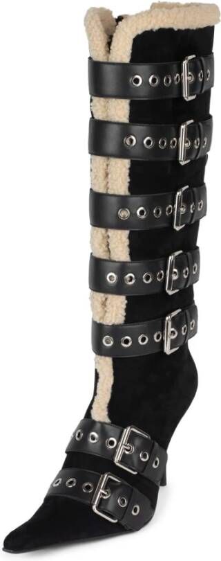 Jeffrey Campbell Zwarte Suède Ritslaars Black Dames