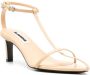 Jil Sander Beige Leren Sandalen met Enkel Sluiting Beige Dames - Thumbnail 4