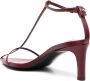 Jil Sander Bordeauxrode Leren Enkelband Sandalen Red Dames - Thumbnail 3