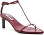 Jil Sander Bordeauxrode Leren Enkelband Sandalen Red Dames - Thumbnail 4