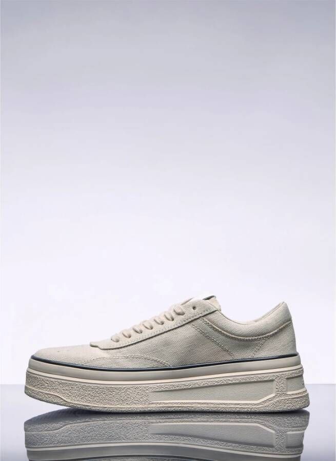 Jil Sander Chunky Sole Canvas Sneakers Beige Heren