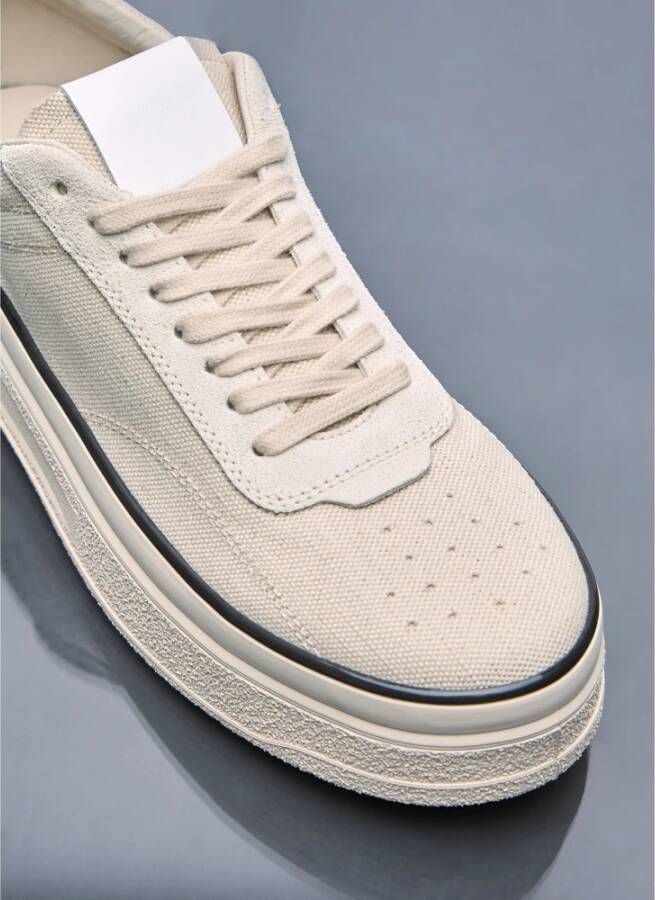 Jil Sander Chunky Sole Canvas Sneakers Beige Heren