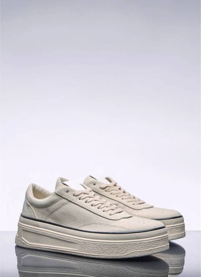 Jil Sander Chunky Sole Canvas Sneakers Beige Heren